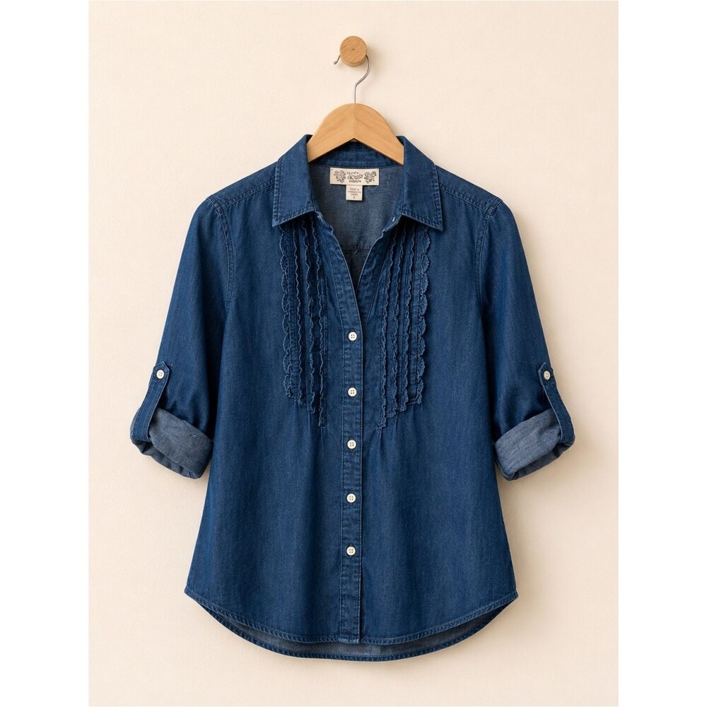 Vintage America Soft Denim Top Shirt S Size - Picture 2 of 3